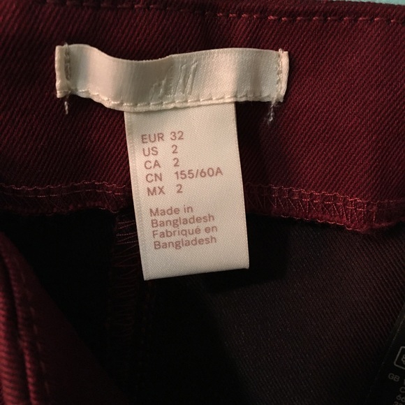 H&M burgundy pants side zipper - Picture 3 of 3